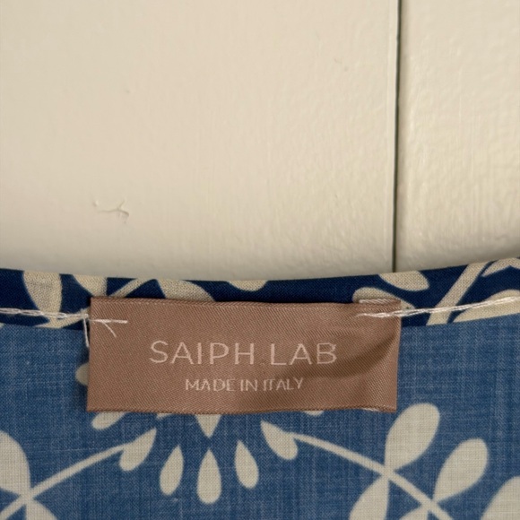 Blue and White Patterned Midi Dress - Picture 4 of 4